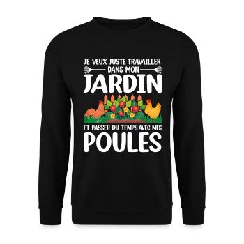 Je Veux Juste Travailler Dans Mon Jardin - Sweat-shirt Unisexe - noir - Devant - Alina (178cm) & Michal (187cm)