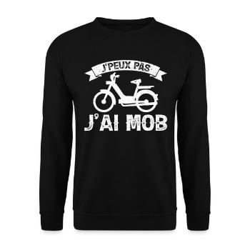 Je Peux Pas J'ai Mob Mobylette Cadeau 103 - Sweat-shirt Unisexe - noir - Devant - Alina (178cm) & Michal (187cm)