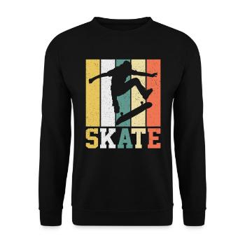 Vintage Skate Spieler - Unisex Pullover - Schwarz - Vorne - Alina (178cm) & Michal (187cm)
