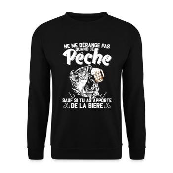 Ne Me Dérange Pas Quand Je Pêche Cadeau Pêcheur - Sweat-shirt Unisexe - noir - Devant - Alina (178cm) & Michal (187cm)