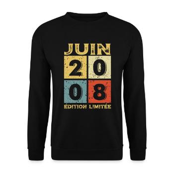 Cadeau D'anniversaire Juin 2008 Édition Limitée - Sweat-shirt Unisexe - noir - Devant - Alina (178cm) & Michal (187cm)