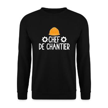Chef De Chantier - Sweat-shirt Unisexe - noir - Devant - Alina (178cm) & Michal (187cm)