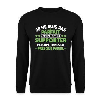 Supporter De Saint Étienne - Sweat-shirt Unisexe - noir - Devant - Alina (178cm) & Michal (187cm)