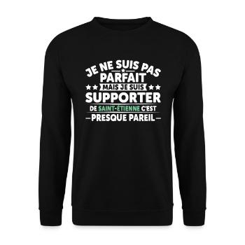 Supporter De Saint Étienne - Sweat-shirt Unisexe - noir - Devant - Alina (178cm) & Michal (187cm)