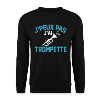 Je Peux Pas J Ai Trompette Cadeau Trompettiste - Sweat-shirt Unisexe - noir - Devant - Alina (178cm) & Michal (187cm)