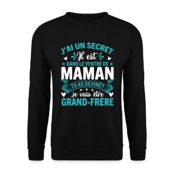 Le Secret D'un Grand Frère - Sweat-shirt Unisexe - noir - Devant - Alina (178cm) & Michal (187cm)