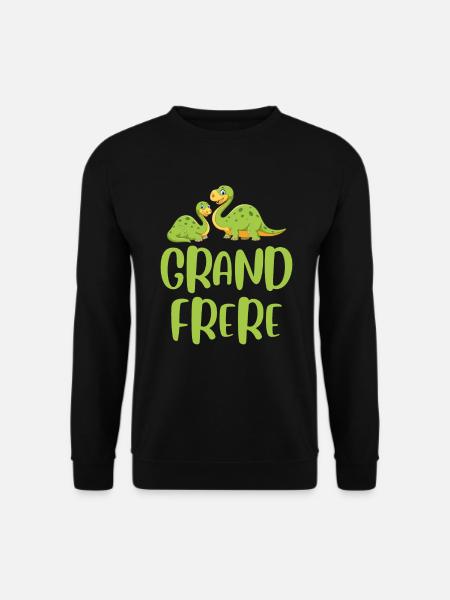 Grand Frère Cadeau Dinosaure - Sweat-shirt Unisexe - noir