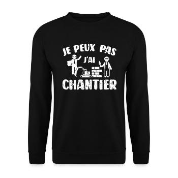 Je Peux Pas J'ai Chantier - Sweat-shirt Unisexe - noir - Devant - Alina (178cm) & Michal (187cm)