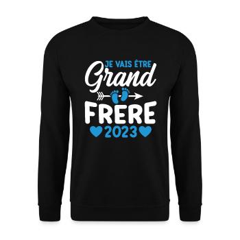 Je Vais Être Grand Frère 2023 - Sweat-shirt Unisexe - noir - Devant - Alina (178cm) & Michal (187cm)