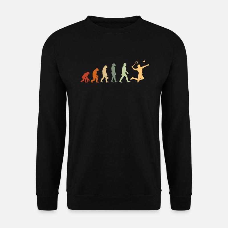 Evolution Badminton Geschenk für Badminton Spieler - Unisex Pullover - Schwarz