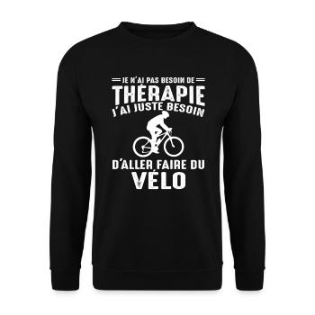 Ma Thérapie C'est Mon Vélo - Sweat-shirt Unisexe - noir - Devant - Alina (178cm) & Michal (187cm)
