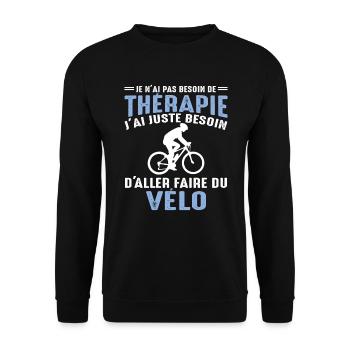 Ma Thérapie C'est Mon Vélo - Sweat-shirt Unisexe - noir - Devant - Alina (178cm) & Michal (187cm)