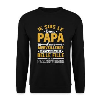 I Am The Beautiful Dad Of A Best Beautiful Girl - Unisex Sweatshirt - black - Front - Alina (178cm) & Michal (187cm)