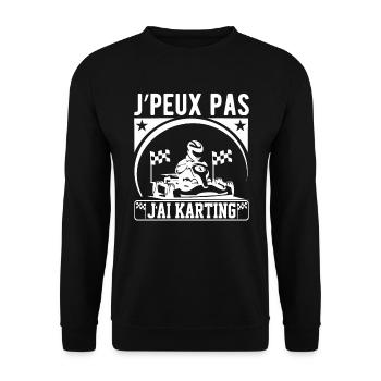 Ich kann nicht Karting haben - Unisex Pullover - Schwarz - Vorne - Alina (178cm) & Michal (187cm)