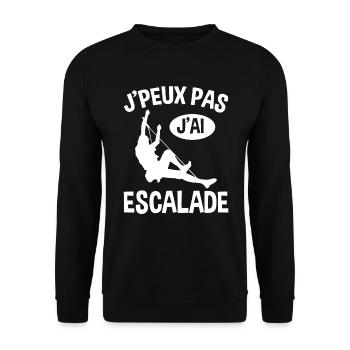 Je Peux Pas J'ai Escalade - Sweat-shirt Unisexe - noir - Devant - Alina (178cm) & Michal (187cm)