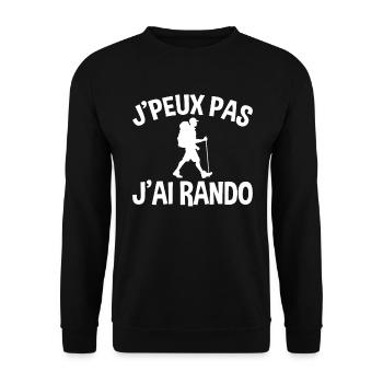 Je Peux Pas J'ai Rando - Sweat-shirt Unisexe - noir - Devant - Alina (178cm) & Michal (187cm)