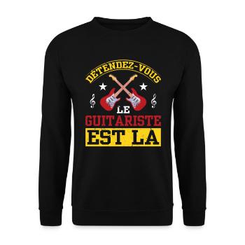 Détendez-vous Le Guitariste Est Là - Sweat-shirt Unisexe - noir - Devant - Alina (178cm) & Michal (187cm)