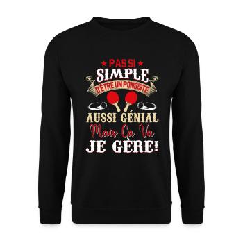 Je Suis Un Pongiste Génial - Sweat-shirt Unisexe - noir - Devant - Alina (178cm) & Michal (187cm)