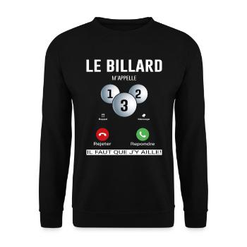Le Billard M'appelle - Sweat-shirt Unisexe - noir - Devant - Alina (178cm) & Michal (187cm)