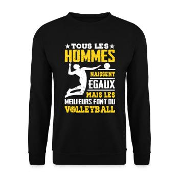 Les Meilleurs Hommes Font Du Volleyball - Sweat-shirt Unisexe - noir - Devant - Alina (178cm) & Michal (187cm)