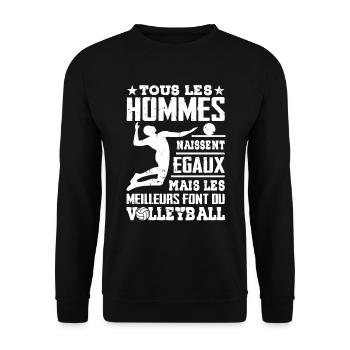 Les Meilleurs Hommes Font Du Volleyball - Sweat-shirt Unisexe - noir - Devant - Alina (178cm) & Michal (187cm)