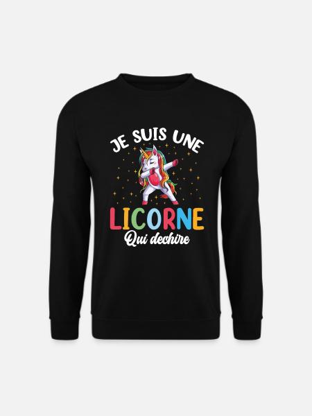 Je Suis Une Licorne Qui Déchire - Sweat-shirt Unisexe - noir
