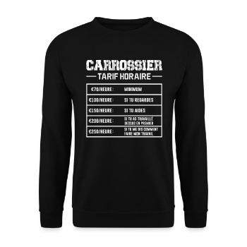 Le Tarif Horaire D'un Carrossier - Sweat-shirt Unisexe - noir - Devant - Alina (178cm) & Michal (187cm)