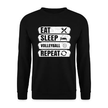 Manger Dormir Volleyball Répéter - Sweat-shirt Unisexe - noir - Devant - Alina (178cm) & Michal (187cm)