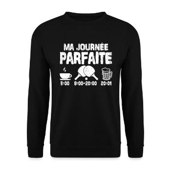 Ma Journée Parfaite Ping-pong - Sweat-shirt Unisexe - noir - Devant - Alina (178cm) & Michal (187cm)