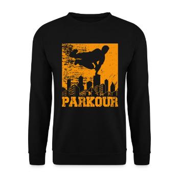 Parkour - Unisex Sweatshirt - black - Front - Alina (178cm) & Michal (187cm)