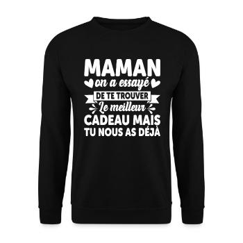 Maman Anniversaire Cadeau Fête Des Mères Noël Mama - Sweat-shirt Unisexe - noir - Devant - Alina (178cm) & Michal (187cm)