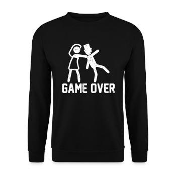 Endgame Hochzeit Liebe Herz Liebe Cooles Geschenk - Unisex Pullover - Schwarz - Vorne - Alina (178cm) & Michal (187cm)