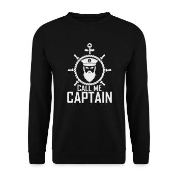 Appelez-moi Capitaine Bateau Voilier Mer Cadeau - Sweat-shirt Unisexe - noir - Devant - Alina (178cm) & Michal (187cm)