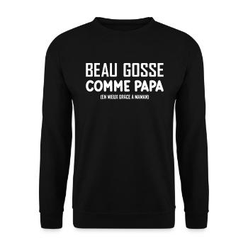 Beau Gosse Comme Papa Cadeau Maman Body Enceinte - Sweat-shirt Unisexe - noir - Devant - Alina (178cm) & Michal (187cm)