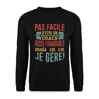 Sport Coach Idée Cadeau Anniversaire Motivation - Sweat-shirt Unisexe - noir - Devant - Alina (178cm) & Michal (187cm)