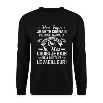 Papa Maman Enceinte Noël Idée Cadeau Amour Body - Sweat-shirt Unisexe - noir - Devant - Alina (178cm) & Michal (187cm)