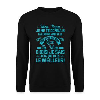 Papa Maman Enceinte Noël Idée Cadeau Amour Body - Sweat-shirt Unisexe - noir - Devant - Alina (178cm) & Michal (187cm)
