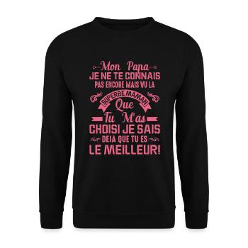 Papa Maman Enceinte Noël Idée Cadeau Amour Body - Sweat-shirt Unisexe - noir - Devant - Alina (178cm) & Michal (187cm)