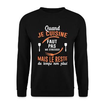 Cuisine Cuisinier Restaurant Cadeau Cuisinière Bbq - Sweat-shirt Unisexe - noir - Devant - Alina (178cm) & Michal (187cm)