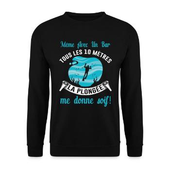 Plongée Sous Marine Mer Idée Cadeau Plongeur Océan - Sweat-shirt Unisexe - noir - Devant - Alina (178cm) & Michal (187cm)