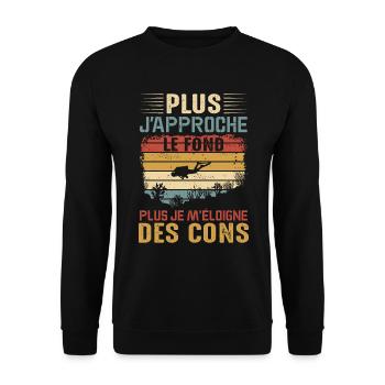 Sport Plongée Idée Cadeau Mer Poisson Anniversaire - Sweat-shirt Unisexe - noir - Devant - Alina (178cm) & Michal (187cm)