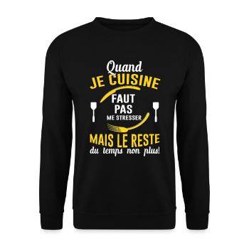 Cuisine Cuisinier Restaurant Cadeau Cuisinière Bbq - Sweat-shirt Unisexe - noir - Devant - Alina (178cm) & Michal (187cm)