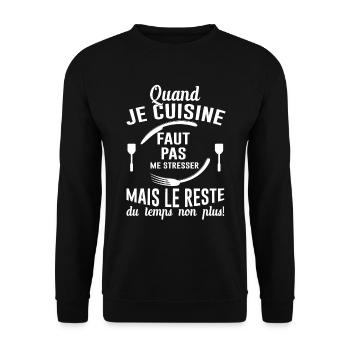 Cuisine Cuisinier Restaurant Cadeau Cuisinière Bbq - Sweat-shirt Unisexe - noir - Devant - Alina (178cm) & Michal (187cm)