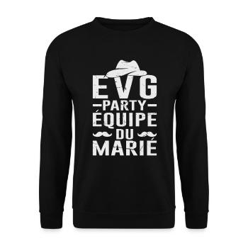 Mariage Cadeau Amour Love Evg Équipe Du Marié Fête - Sweat-shirt Unisexe - noir - Devant - Alina (178cm) & Michal (187cm)