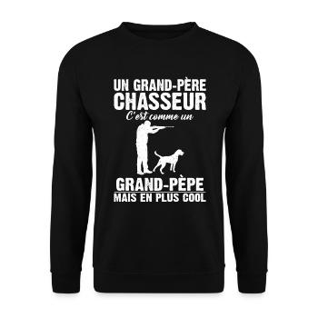 Grand-père Chasseur Anniversaire Cadeau Cool Noël - Sweat-shirt Unisexe - noir - Devant - Alina (178cm) & Michal (187cm)