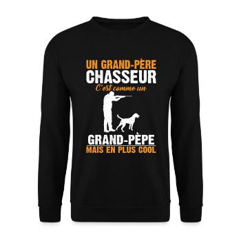 Grand-père Chasseur Anniversaire Cadeau Cool Noël - Sweat-shirt Unisexe - noir - Devant - Alina (178cm) & Michal (187cm)