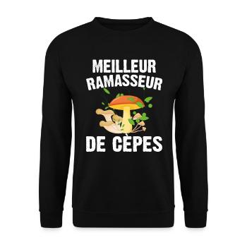 Meilleur Ramasseur De Cèpes Champignon Cadeau Cèpe - Sweat-shirt Unisexe - noir - Devant - Alina (178cm) & Michal (187cm)