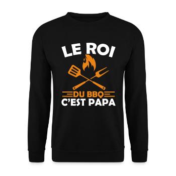 Le Roi Du Bbq C'est Papa Fête Des Pères Cadeau Bbq - Sweat-shirt Unisexe - noir - Devant - Alina (178cm) & Michal (187cm)