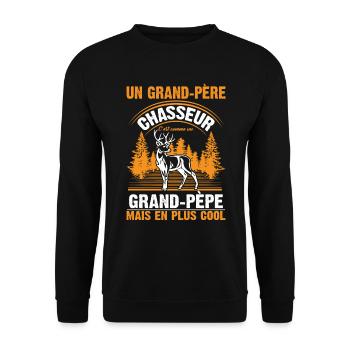 Grand-père Chasseur Chasser Cadeau Fête Des Pères - Sweat-shirt Unisexe - noir - Devant - Alina (178cm) & Michal (187cm)