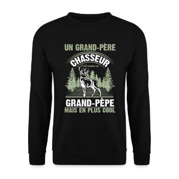 Grand-père Chasseur Chasser Cadeau Fête Des Pères - Sweat-shirt Unisexe - noir - Devant - Alina (178cm) & Michal (187cm)